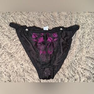 Vintage Nylon Spandex Satin Silky Lace String Bikini Panty panties VTG